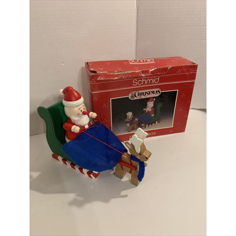 Schmid Musical Box Sleigh Ride 1991 Christmas Collectable.